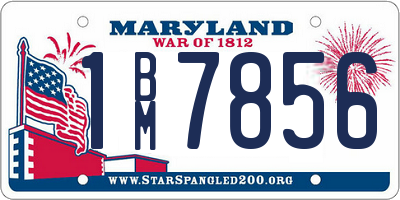 MD license plate 1BM7856