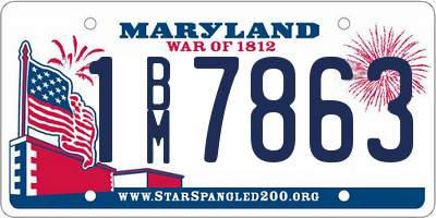 MD license plate 1BM7863