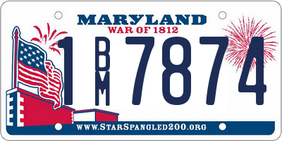 MD license plate 1BM7874