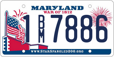 MD license plate 1BM7886