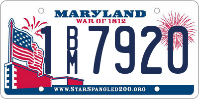 MD license plate 1BM7920