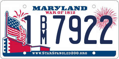 MD license plate 1BM7922