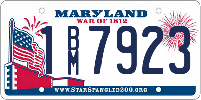 MD license plate 1BM7923