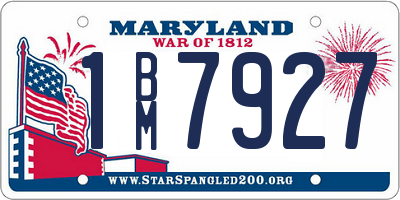 MD license plate 1BM7927