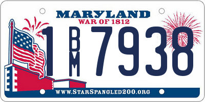 MD license plate 1BM7938