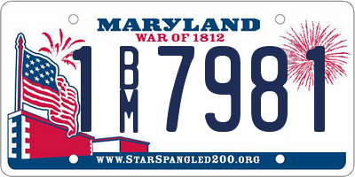 MD license plate 1BM7981