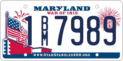 MD license plate 1BM7989