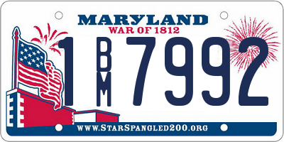 MD license plate 1BM7992
