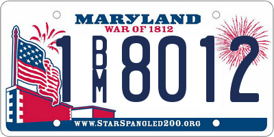 MD license plate 1BM8012