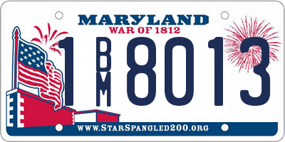 MD license plate 1BM8013
