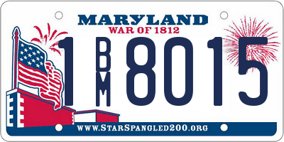MD license plate 1BM8015
