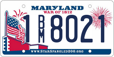 MD license plate 1BM8021