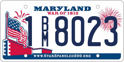 MD license plate 1BM8023