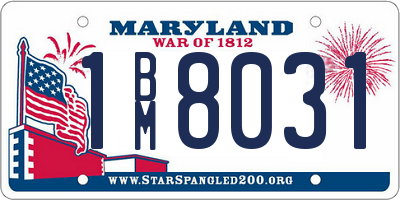 MD license plate 1BM8031
