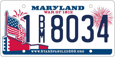 MD license plate 1BM8034