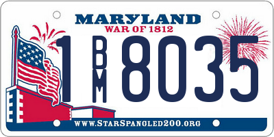 MD license plate 1BM8035