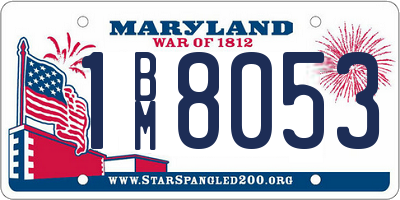 MD license plate 1BM8053