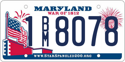 MD license plate 1BM8078