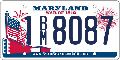MD license plate 1BM8087
