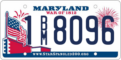 MD license plate 1BM8096