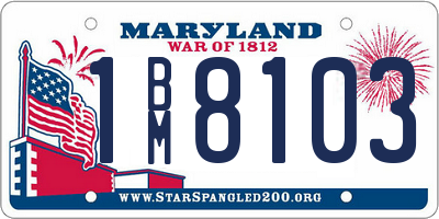 MD license plate 1BM8103
