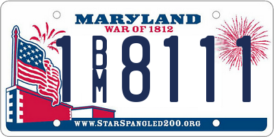 MD license plate 1BM8111