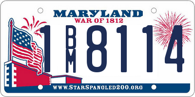 MD license plate 1BM8114