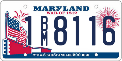 MD license plate 1BM8116