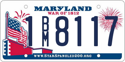 MD license plate 1BM8117