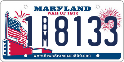 MD license plate 1BM8133