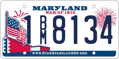 MD license plate 1BM8134