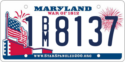 MD license plate 1BM8137