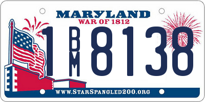 MD license plate 1BM8138