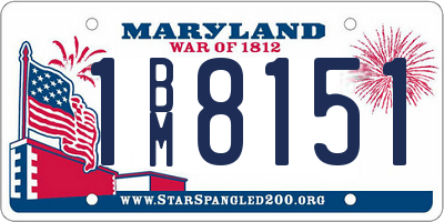 MD license plate 1BM8151