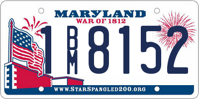 MD license plate 1BM8152
