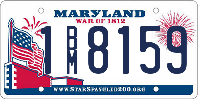 MD license plate 1BM8159