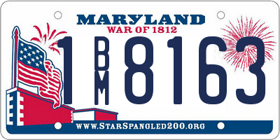 MD license plate 1BM8163