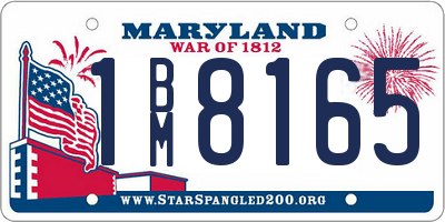 MD license plate 1BM8165