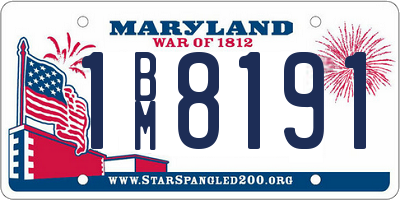 MD license plate 1BM8191