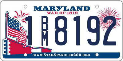 MD license plate 1BM8192