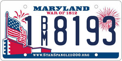 MD license plate 1BM8193