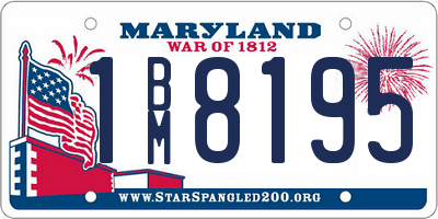 MD license plate 1BM8195