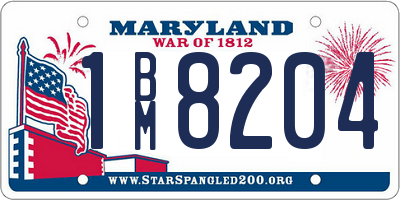 MD license plate 1BM8204