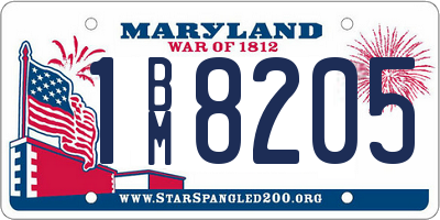 MD license plate 1BM8205