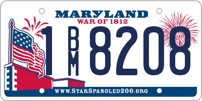 MD license plate 1BM8208