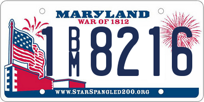 MD license plate 1BM8216