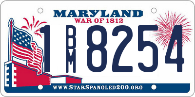 MD license plate 1BM8254
