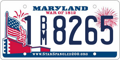 MD license plate 1BM8265