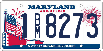 MD license plate 1BM8273