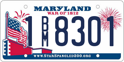 MD license plate 1BM8301
